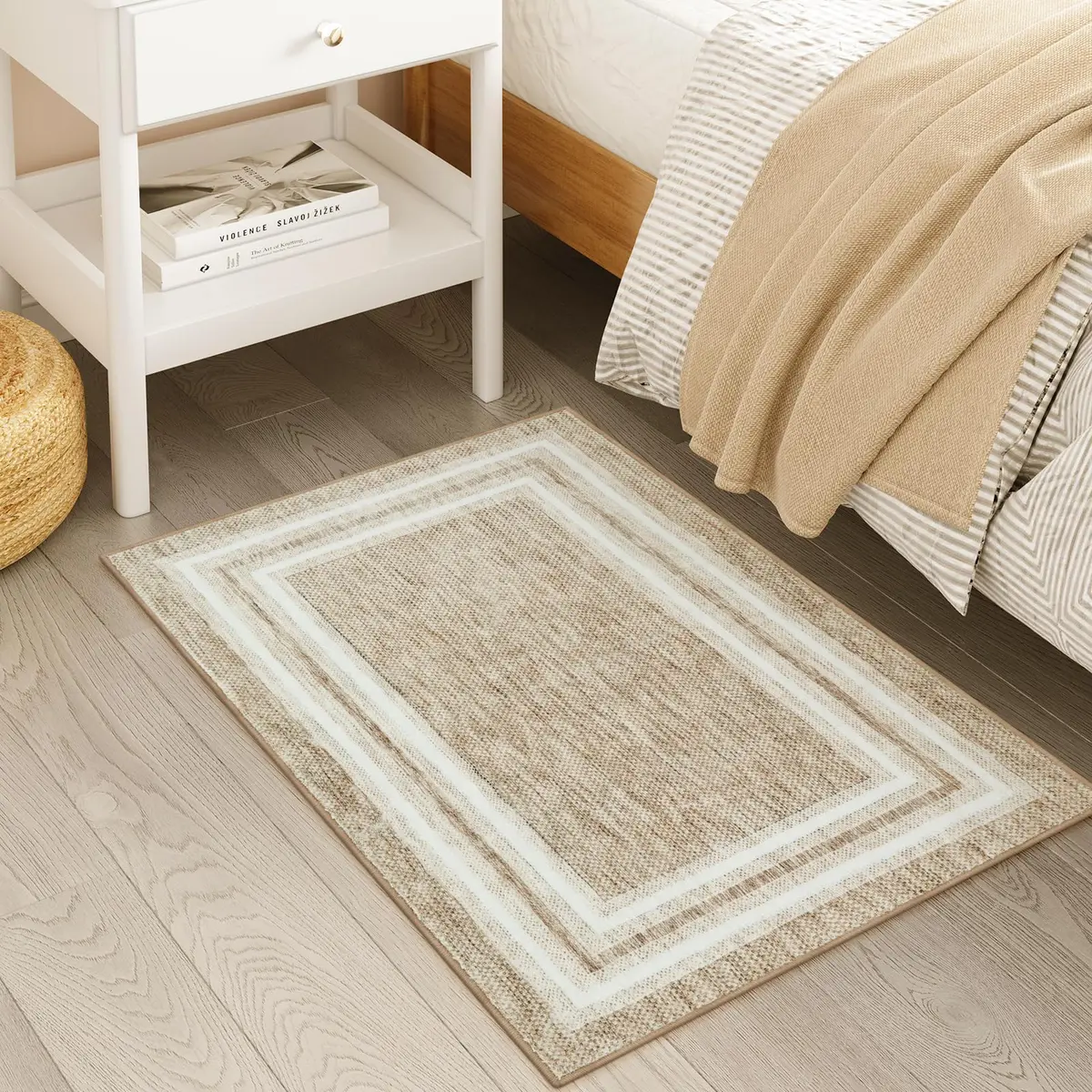 OJIA Modern Bohemian Border Area Rug 0.71m x 0.91m (2'x3') | Non-Slip, Washable, Low Pile for Entryway & Kitchen - view 8