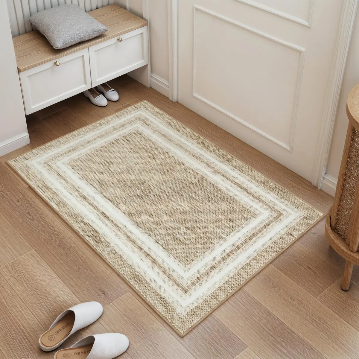 OJIA Modern Bohemian Border Area Rug 0.71m x 0.91m (2'x3') | Non-Slip, Washable, Low Pile for Entryway & Kitchen - view 9