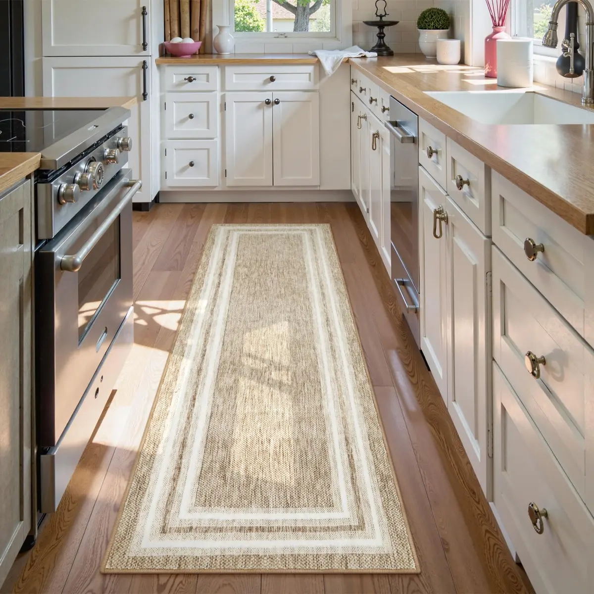 OJIA Modern Washable Runner Rug 61cm (2') x 183cm (6') | Non-Slip Printed Carpet for Hallway & Kitchen - view 6