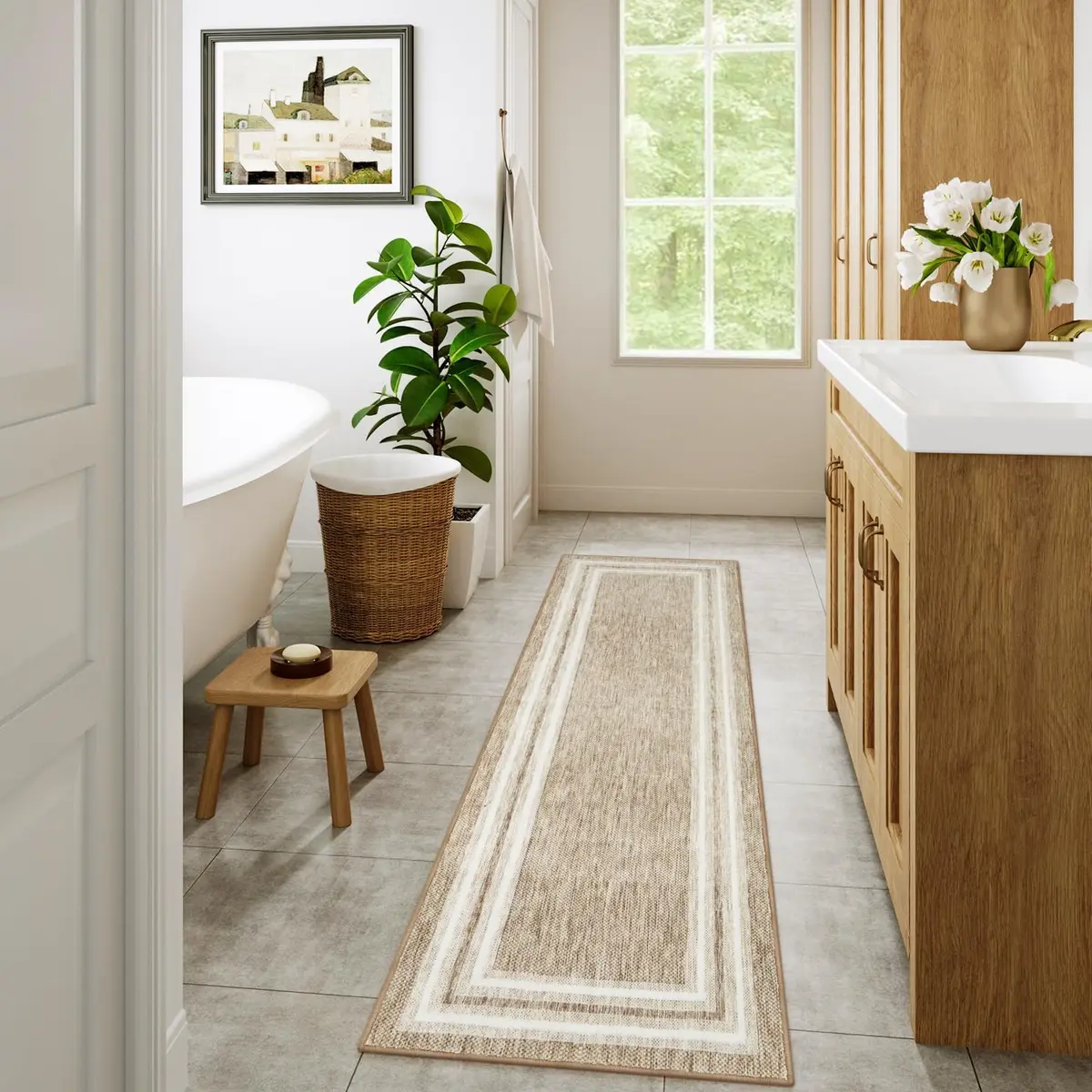 OJIA Modern Washable Runner Rug 61cm (2') x 183cm (6') | Non-Slip Printed Carpet for Hallway & Kitchen - view 8