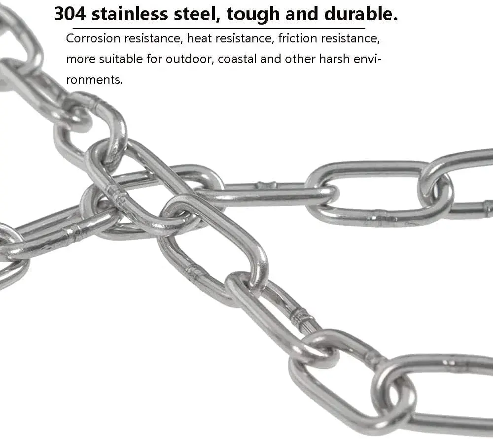 4every SUS304 Stainless Steel Chain 3mm x 3m (0.12" x 9.8ft) | Light Duty Utility Chain for Home & Outdoor Use - view 4