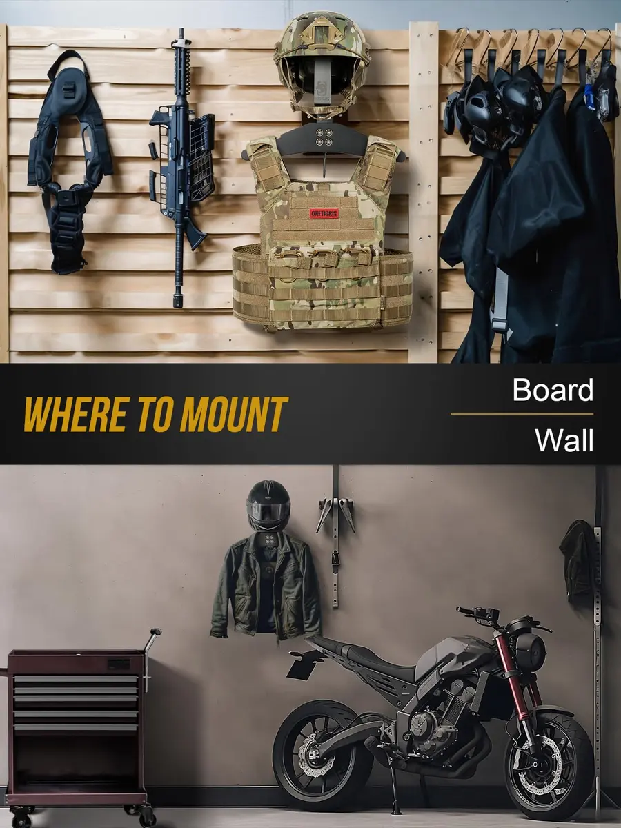 ONETIGRIS Motorcycle Helmet Holder Wall Mount | Heavy-Duty Gear Organizer for Police, Cycling & Sports Equipment - view 4