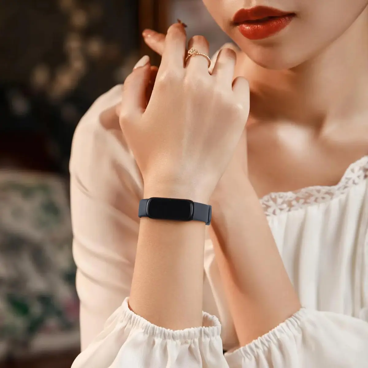 Meliya Fitbit Inspire 3 Wristband Midnight | Soft Silicone Sport Strap (130-205mm) - view 5