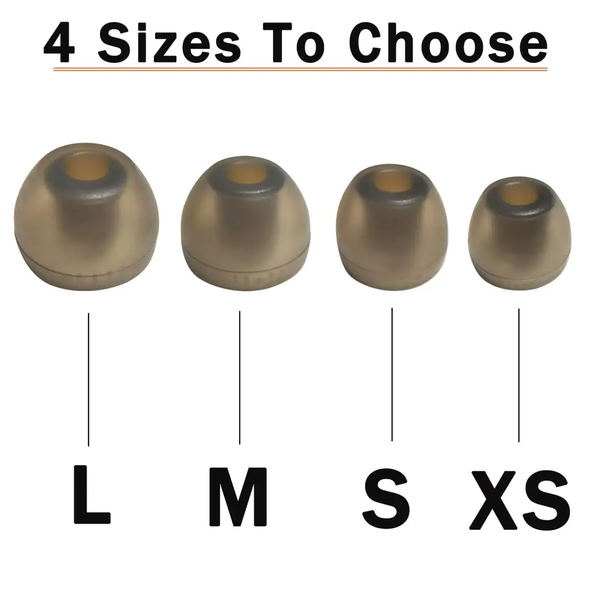 Mijusun Silicone Replacement Ear Tips for Sony WF-1000XM5/XM4/LinkBuds S/WF-C500 (4 Pairs, XS/S/M/L) | Noise Isolating Secure Fit - view 4