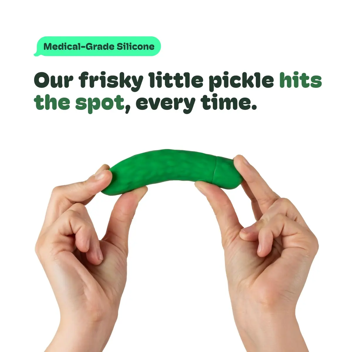 Emojibator Pickle Personal Massager 4.8in Waterproof Silicone USB Rechargeable - view 5