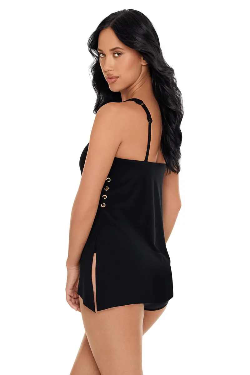 MagicSuit Women's Hoops Gabriella Underwire Tankini Top Separate, Black, 08 | Adjustable Support & Versatile Hem - view 2