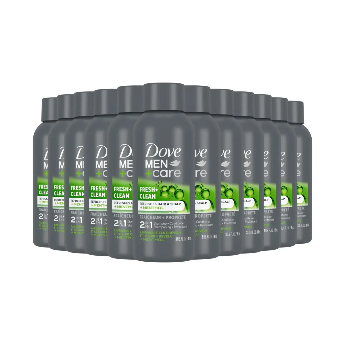 Dove Men+Care Fortifying 2-in-1 Shampoo and Conditioner for Normal to Oily Hair, 3 oz (Pack of 12) | Strengthens Thinning Hair - main product image