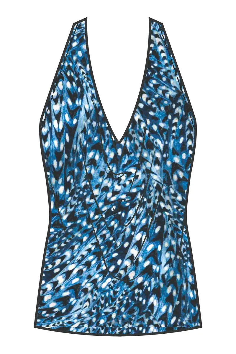 MagicSuit Women's Quill Sophie Tankini Top Separate with Underwire, Blue/Multi, 8 | Flattering, Supportive Swimwear - view 4
