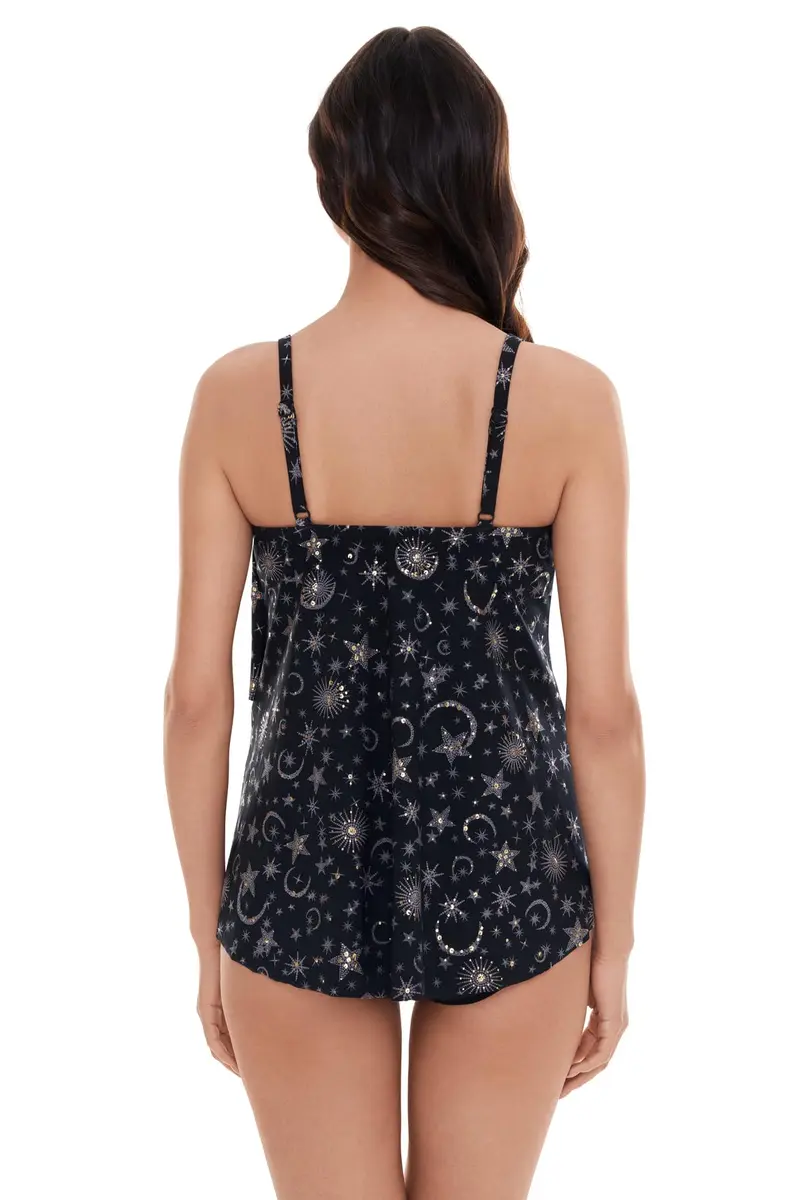 MagicSuit Women's Swimwear Lucky Stars Grace Soft Cup Tankini Bathing Suit Top Separate, Black/Gold, 14 | Supportive, Adjustable Straps - view 3