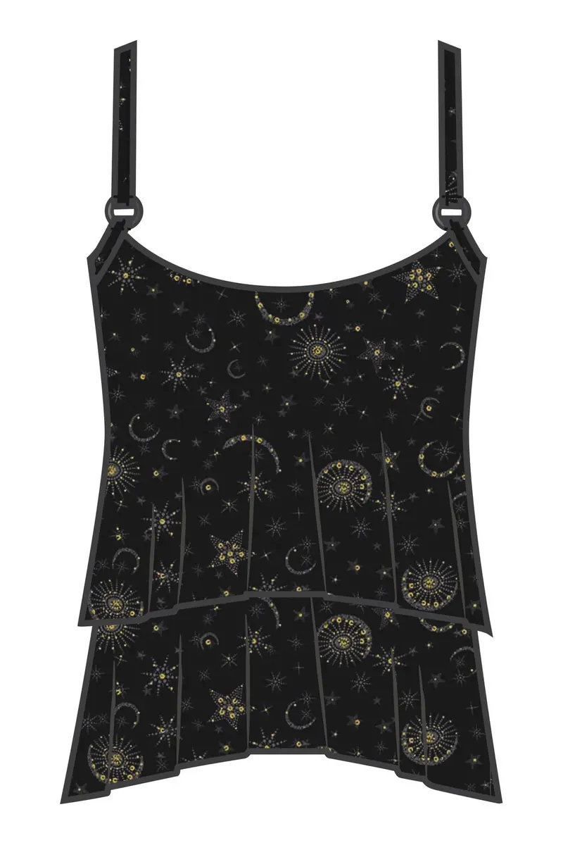 MagicSuit Women's Swimwear Lucky Stars Grace Soft Cup Tankini Bathing Suit Top Separate, Black/Gold, 14 | Supportive, Adjustable Straps - view 4