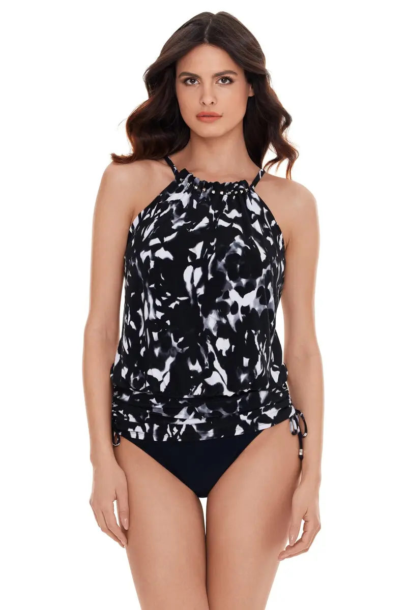 MagicSuit Dream State Babs Tankini Top Separate, Black/Multi, 10 | Supportive, Adjustable & Versatile Swimwear - main product image