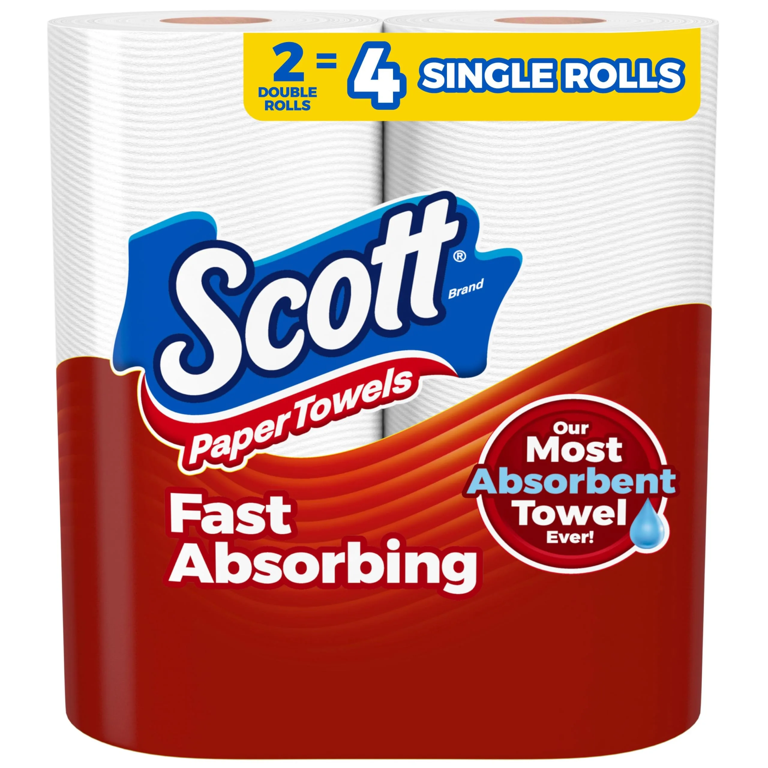 Scott Choose-A-Sheet Paper Towels, 2 Double Rolls (100 Sheets Per Roll) | Absorbent & Eco-Friendly Value Pack - main product image