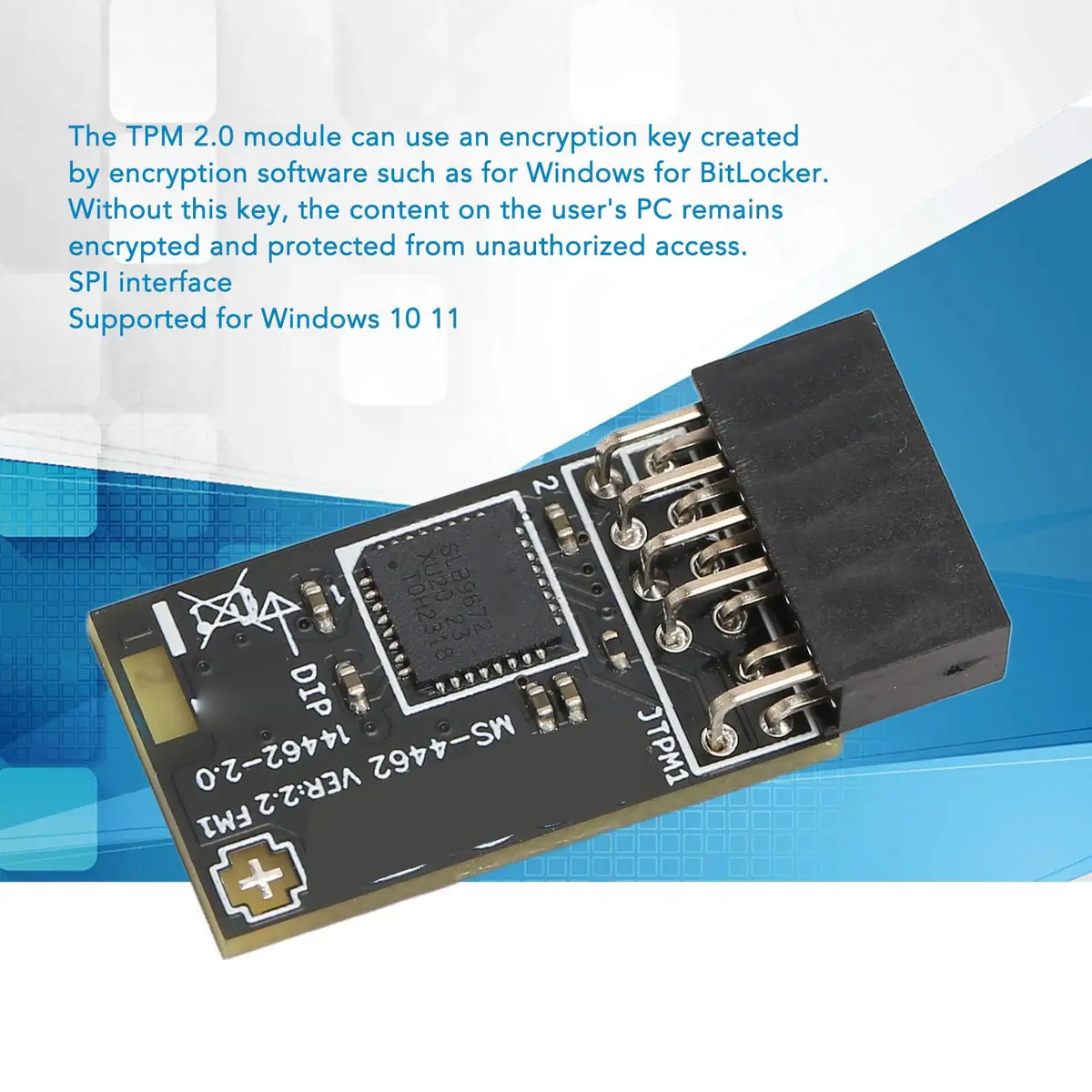 Yunir TPM2.0 Module with SLB 9672 for Motherboards | Encryption Security Support for 10 & 11 - view 5