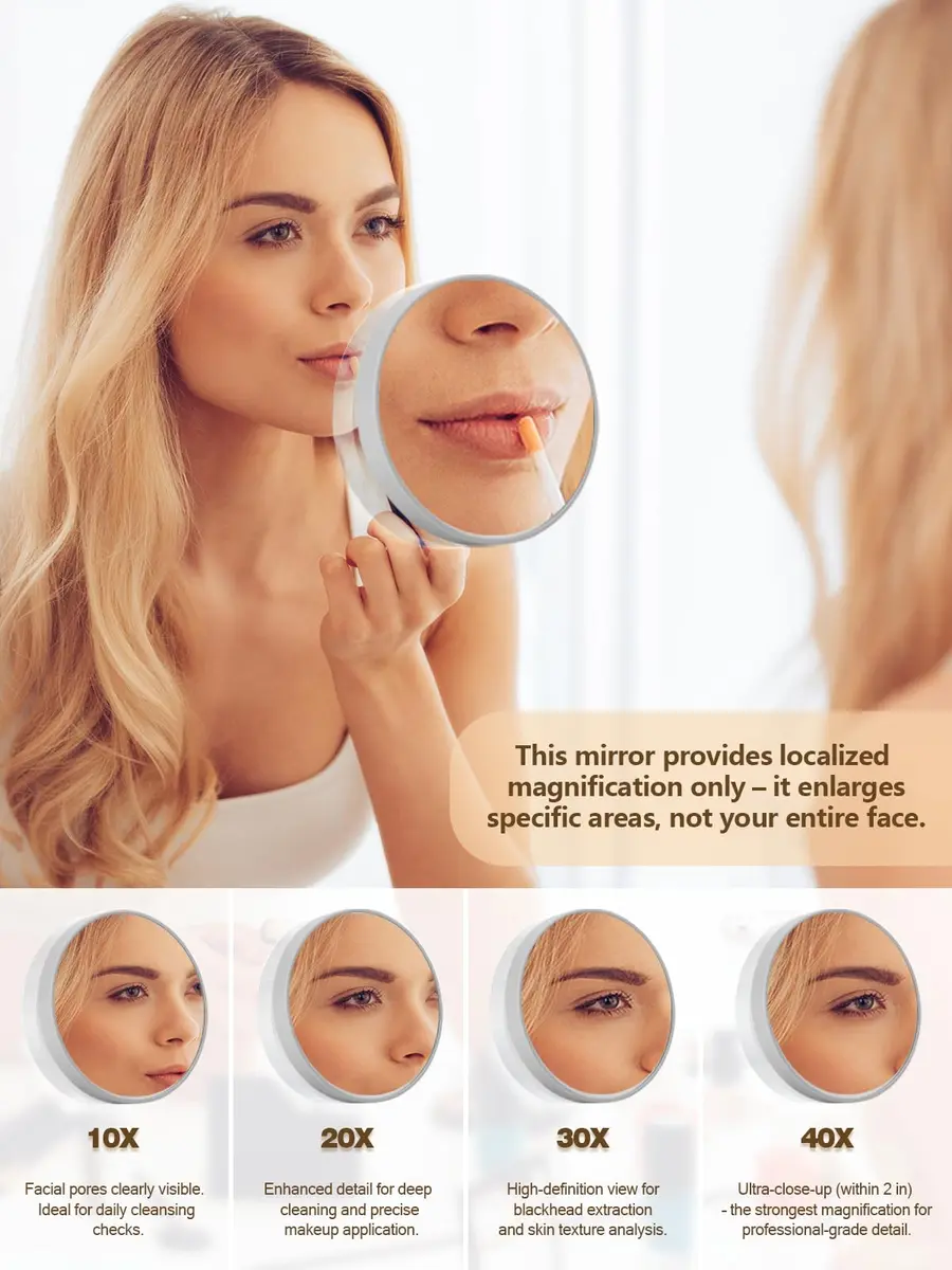 Macaki 3.5 inch Grey 30x Magnifying Mirror Suction Cup | Compact Travel Makeup Mirror - view 3