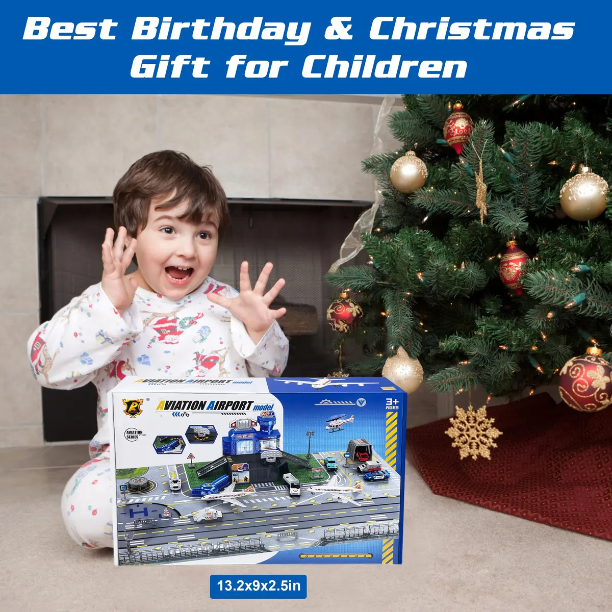 XDUOYJOY Airplane Toy Set with Trucks, Helicopter, Planes, Airport Playmat | Educational Toy Vehicle Set for Kids 3-8 - view 6