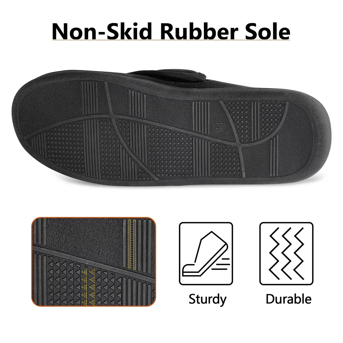 TIESTRA Men's Memory Foam Diabetic Boots Slippers Lightweight Comfortable Breathable No Sweat Edema Swollen House Shoes EU44/US11 - view 7