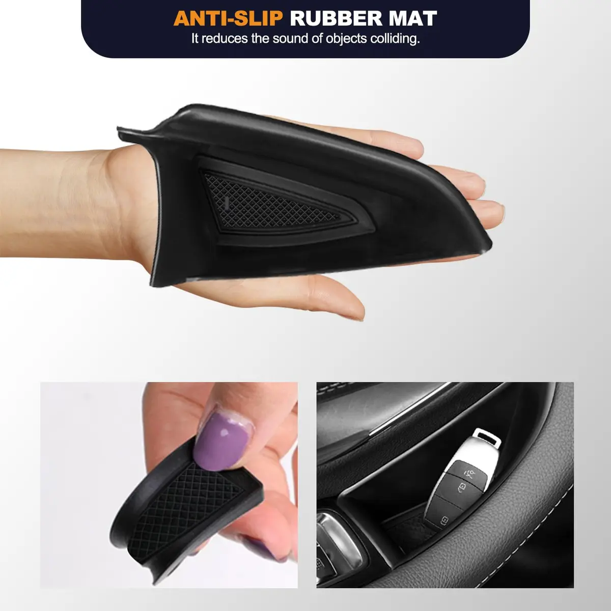 kenddeel Compatible with Mercedes Benz GLE 350 450 & GLS 450 54 2020-2023 Front Row Door Organizer Tray, 2Pcs Side Door Handle Pocket Armrest Storage Box Phone Glove Container - view 3