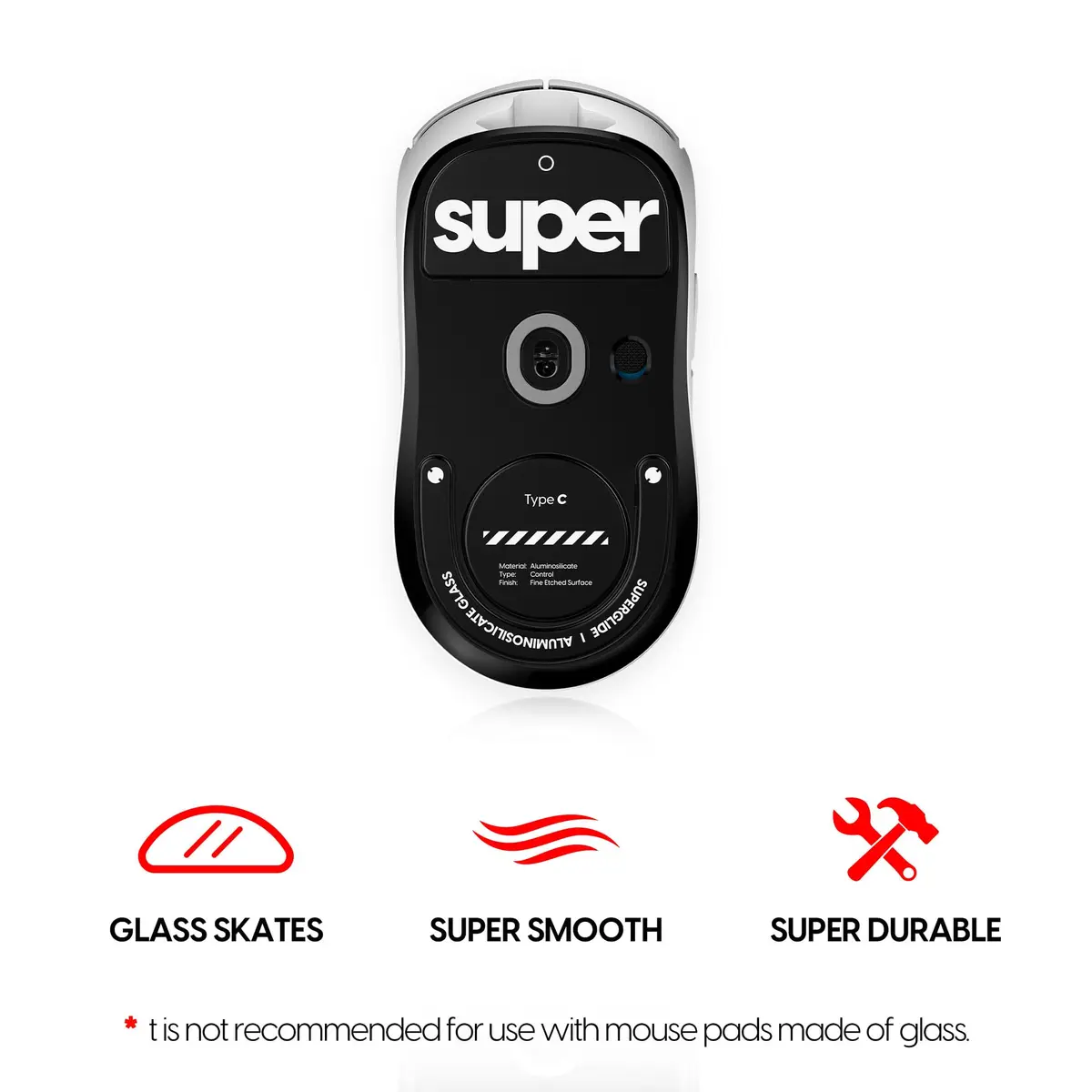 Pulsar Gaming Gears Superglide Type-C Skates for GPro X Superlight 2, Black | Micro-Texture Speed Control & Durability - view 2