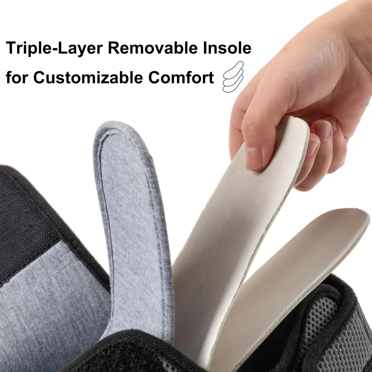 Ravelier Men's Diabetic Wide Waffle Knit Adjustable Slipper, 8W, Grey | Comfortable, Breathable & Secure Fit - view 4