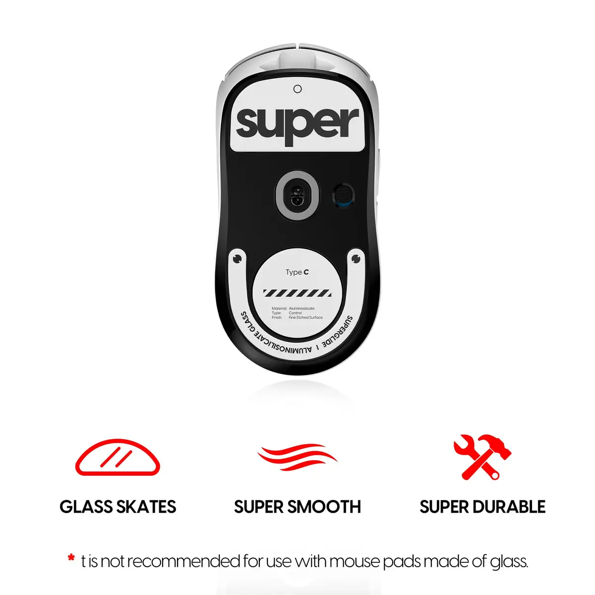 Pulsar Gaming Gears Superglide Type-C Skates for GPro X Superlight 2, White | Speed & Control for Gaming (115 chars) - view 2