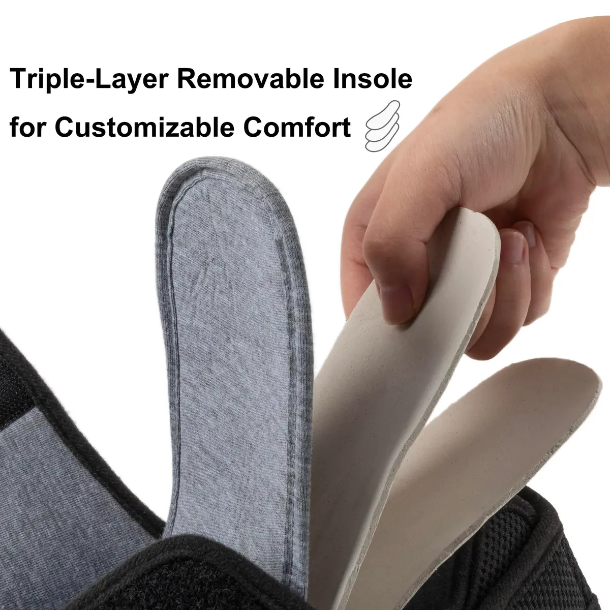 Ravelier Men's Diabetic Wide Waffle Knit Adjustable Slipper, 10W, Black | Comfortable, Breathable & Easy Wear for Sensitive Feet - view 4