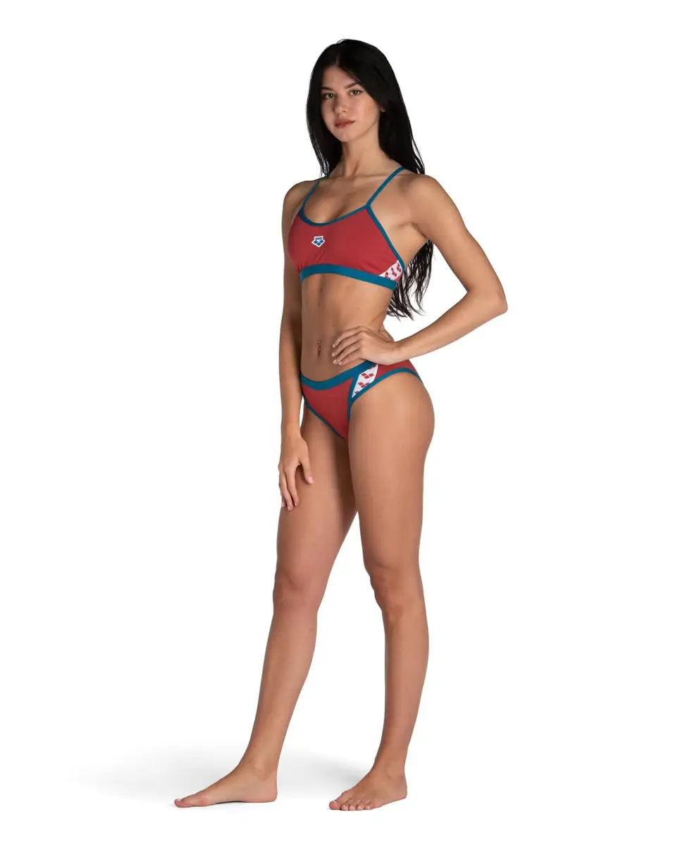 ARENA Performance Icons Solid Women's Two-Piece Swimsuit Cross Back MaxLife Bikini Size 26 | Chlorine-Resistant, UPF 50+ - view 7