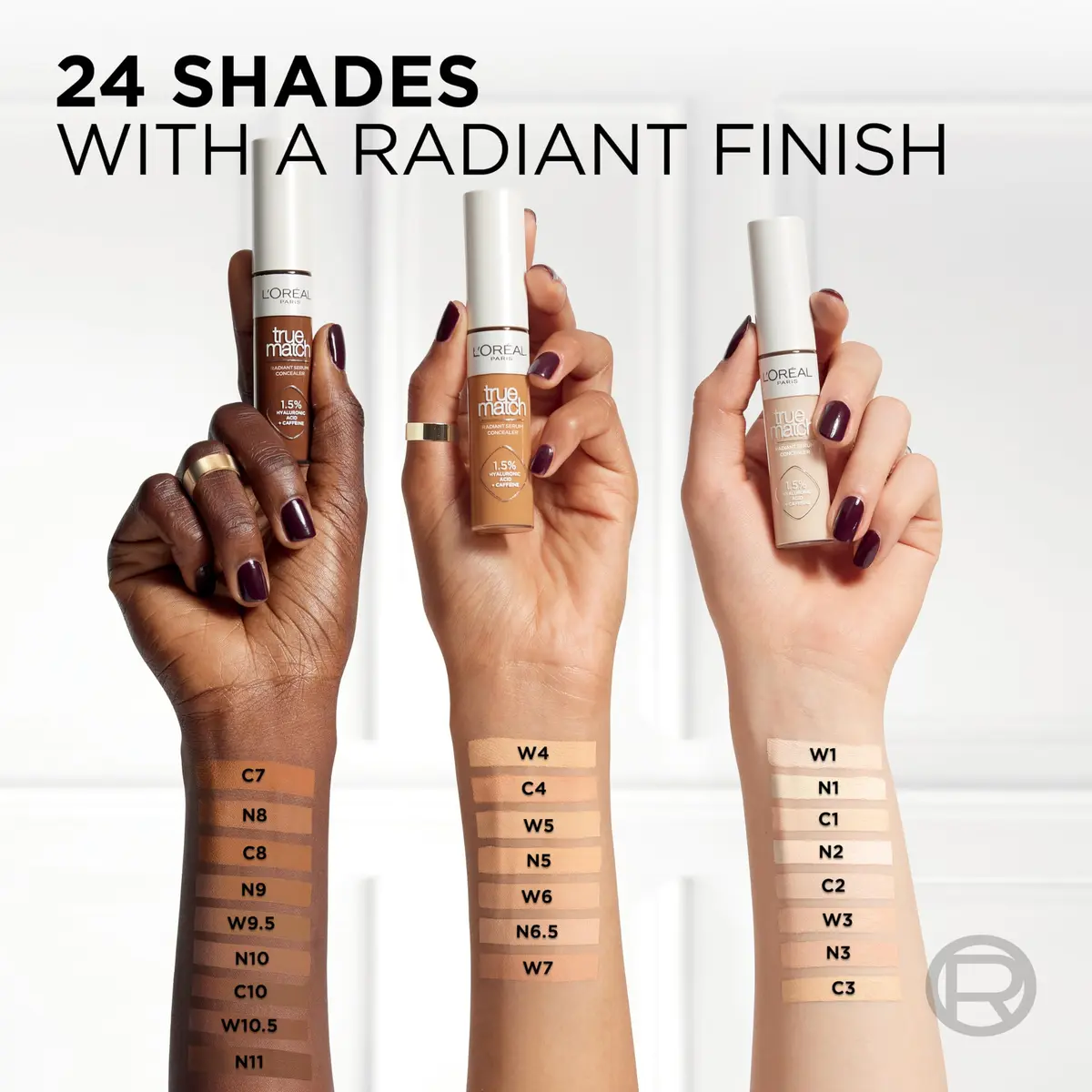 L'Oreal Paris True Match Radiant Serum Concealer, Brightening Under Eye Concealer with 1.5% Hyaluronic Acid & Caffeine, C7, 0.33 Oz | Hydrates & Corrects - view 4