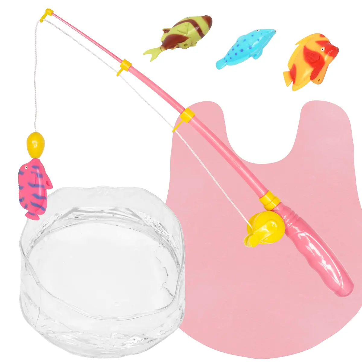 Fairly Odd Novelties Toilet Fishing Game for Adults & Kids | Adjustable Rod, Pink Mat, Water Tank, 4 Colored Fishes - view 2
