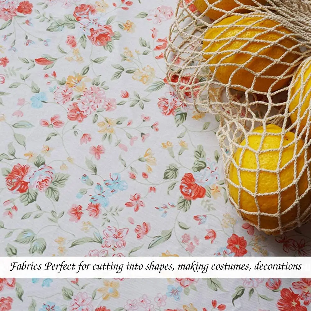 LANEHUA 100% Cotton Fabric 78x63 in | Floral Spring Orange Flowers, Breathable & Durable (70-120 chars) - view 8