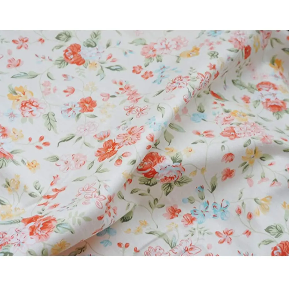 LANEHUA 100% Cotton Fabric 78x63 in | Floral Spring Orange Flowers, Breathable & Durable (70-120 chars) - view 9
