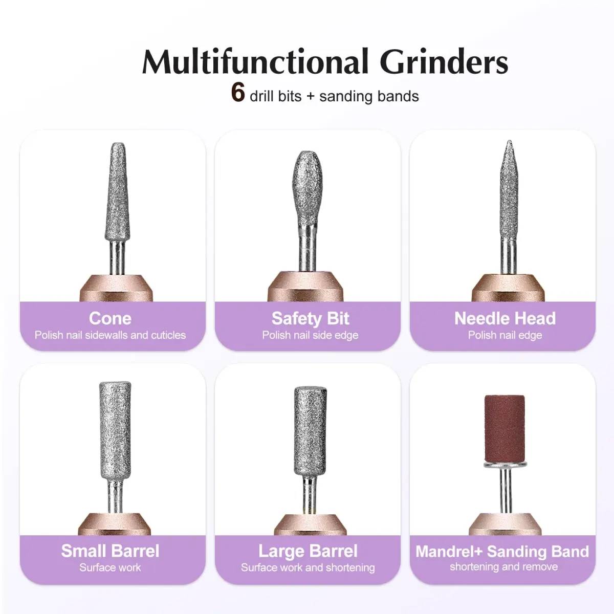 COSLUS C40 Electric Nail Drill | Precise Dial Speed Control, 20000 RPM, Dark Purple - view 9