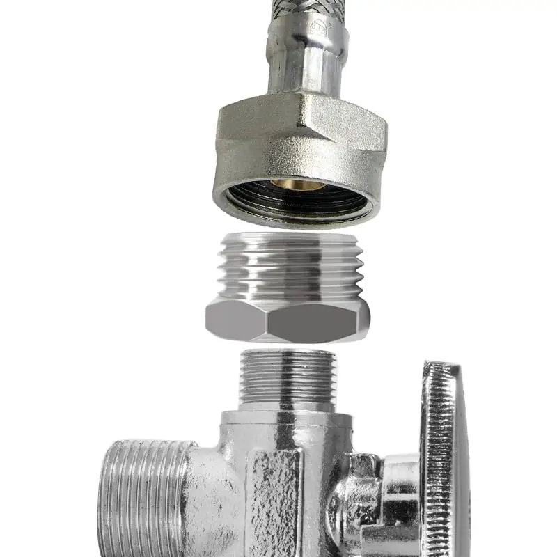 beduan Brass Water Line Adapter 3/8" Female to 1/2" Male, 4-Piece Pack | Connects Old Valves to Modern Faucets - view 5
