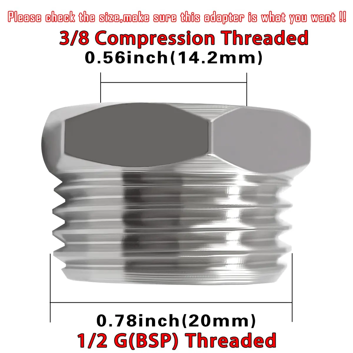 beduan Brass Water Line Adapter 3/8" Female to 1/2" Male, 4-Piece Pack | Connects Old Valves to Modern Faucets - view 2