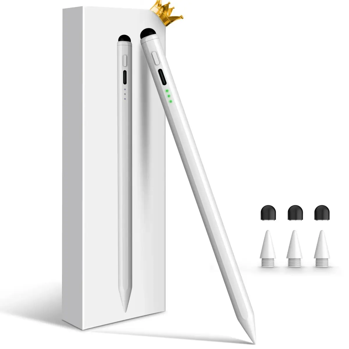 STYLUSHOME Active Stylus Pen for iPad Pro, iPad Air, iPad Mini, iPad 10th/9th/8th/7th/6th Gen - White | 16.5cm (6.5in) with 9-Hour Battery - main product image