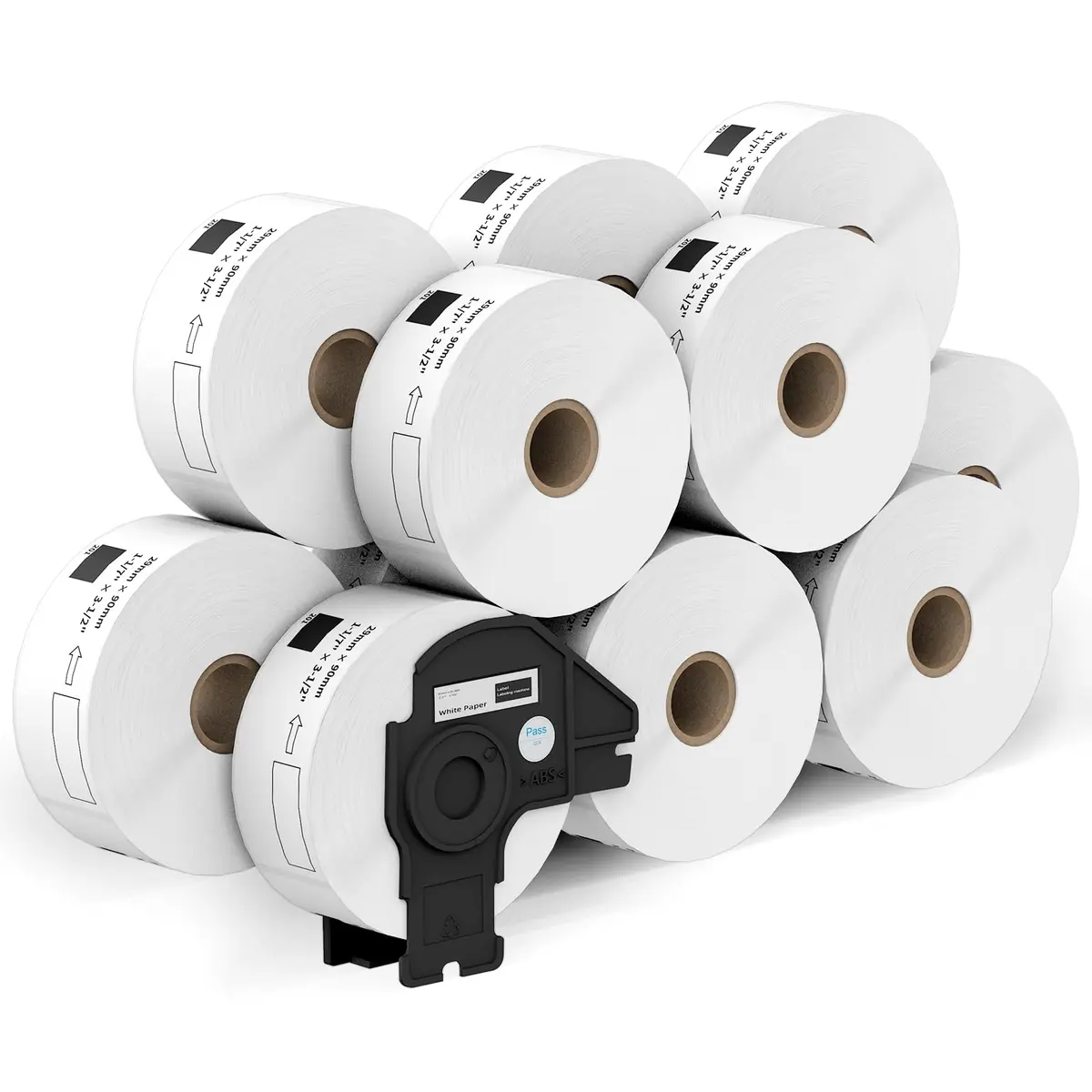 Printholic Address Labels Compatible Brother DK-1201 12 Rolls | Smudge-Free, Tightly Adhesive (1.1" x 3.5") - main product image
