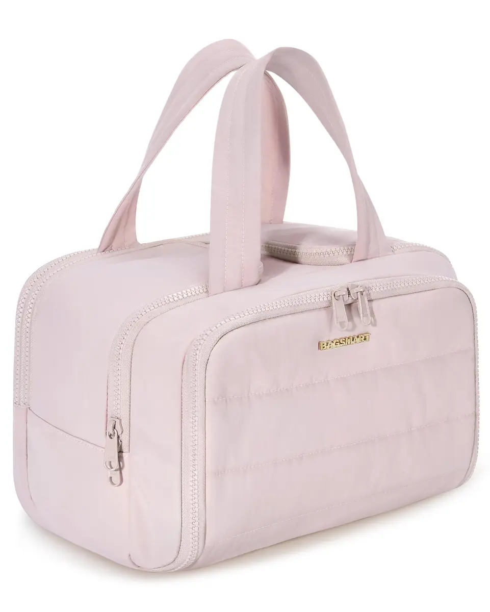 BAGSMART Puffy Travel Toiletry Bag Large 29.97cm x 18.54cm x 22.12cm | Wide-Open Cosmetic Organizer for Women - main product image