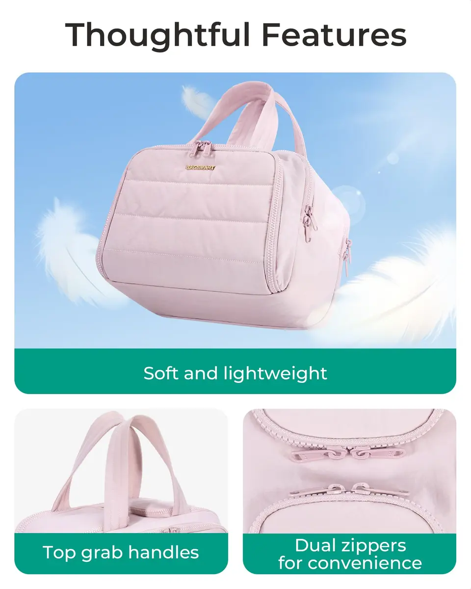 BAGSMART Puffy Travel Toiletry Bag Large 29.97cm x 18.54cm x 22.12cm | Wide-Open Cosmetic Organizer for Women - view 2