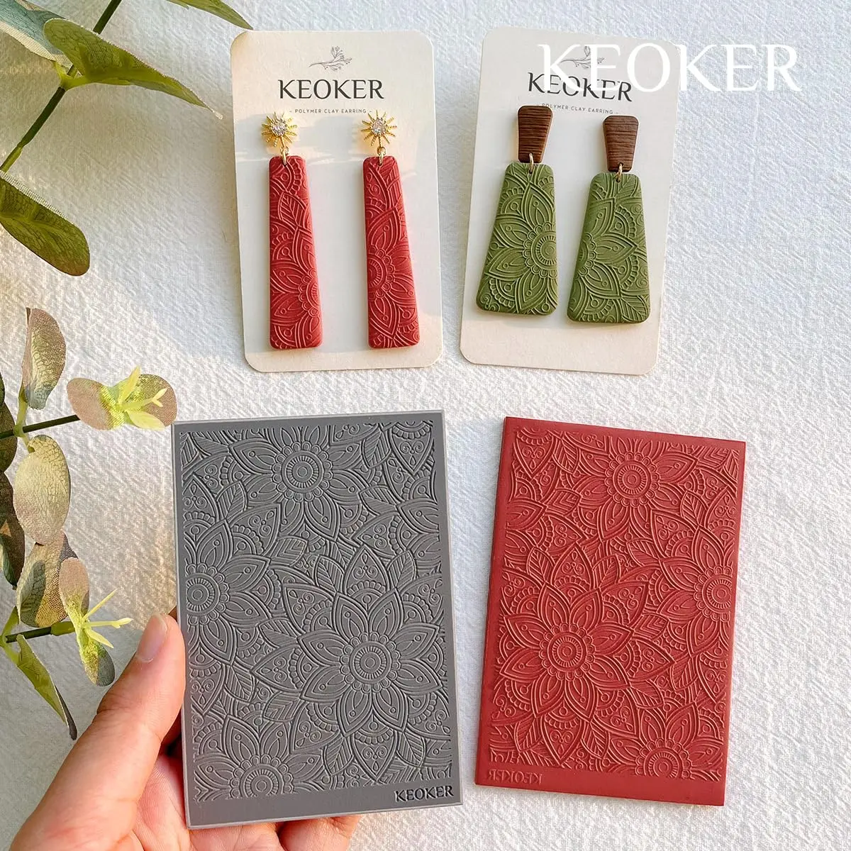 Keoker Boho Texture Sheets Set | Polymer Clay Texture Mat for Jewelry & Crafts (1-3) - view 2