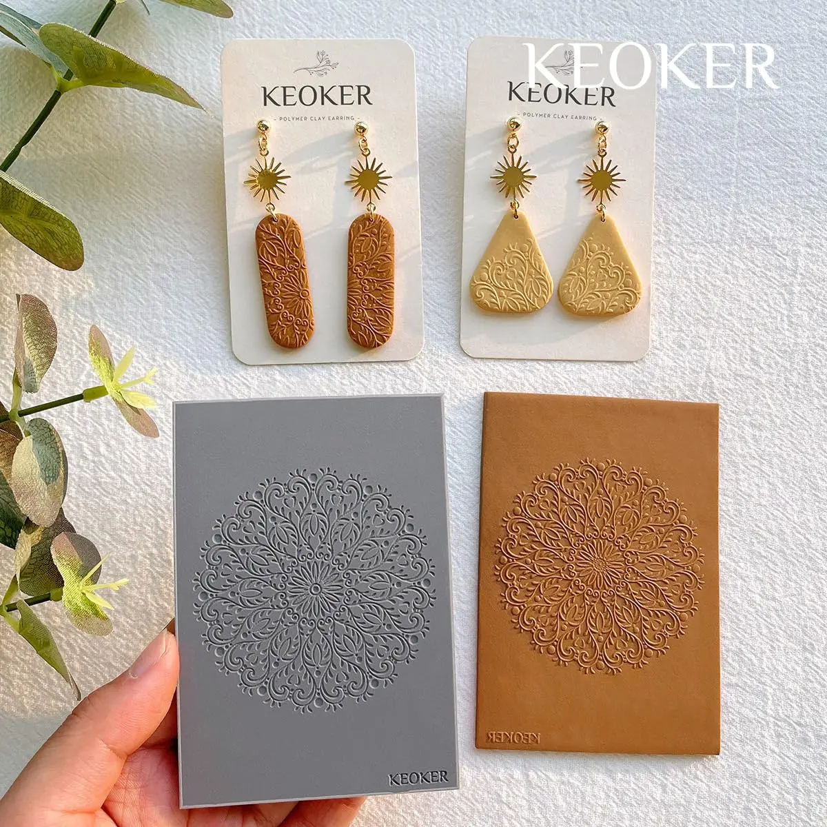 Keoker Boho Texture Sheets Set | Polymer Clay Texture Mat for Jewelry & Crafts (1-3) - view 4