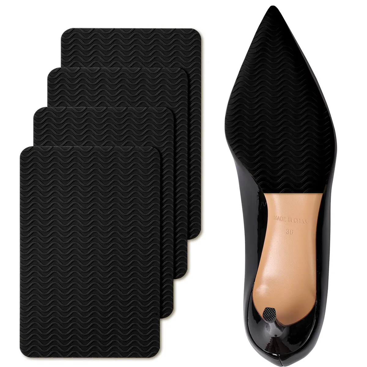 Ashoesert Non Slip Sole Protector Pads for Heels, 15.2cm x 11.4cm (6"x4.5") | Protects Expensive Heels & Adds Grip - main product image