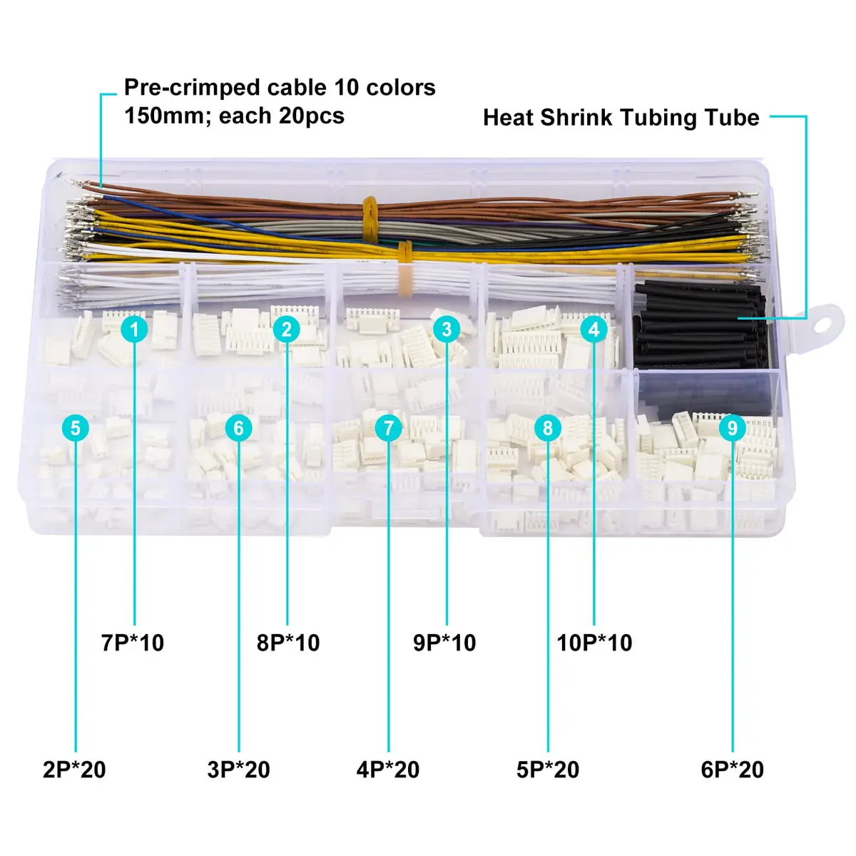 Kidisoii JST Connector Kit 1.25mm Pitch GH 2-10 Pin Housing | Premium 28AWG Cables for DIY Electronics - view 2