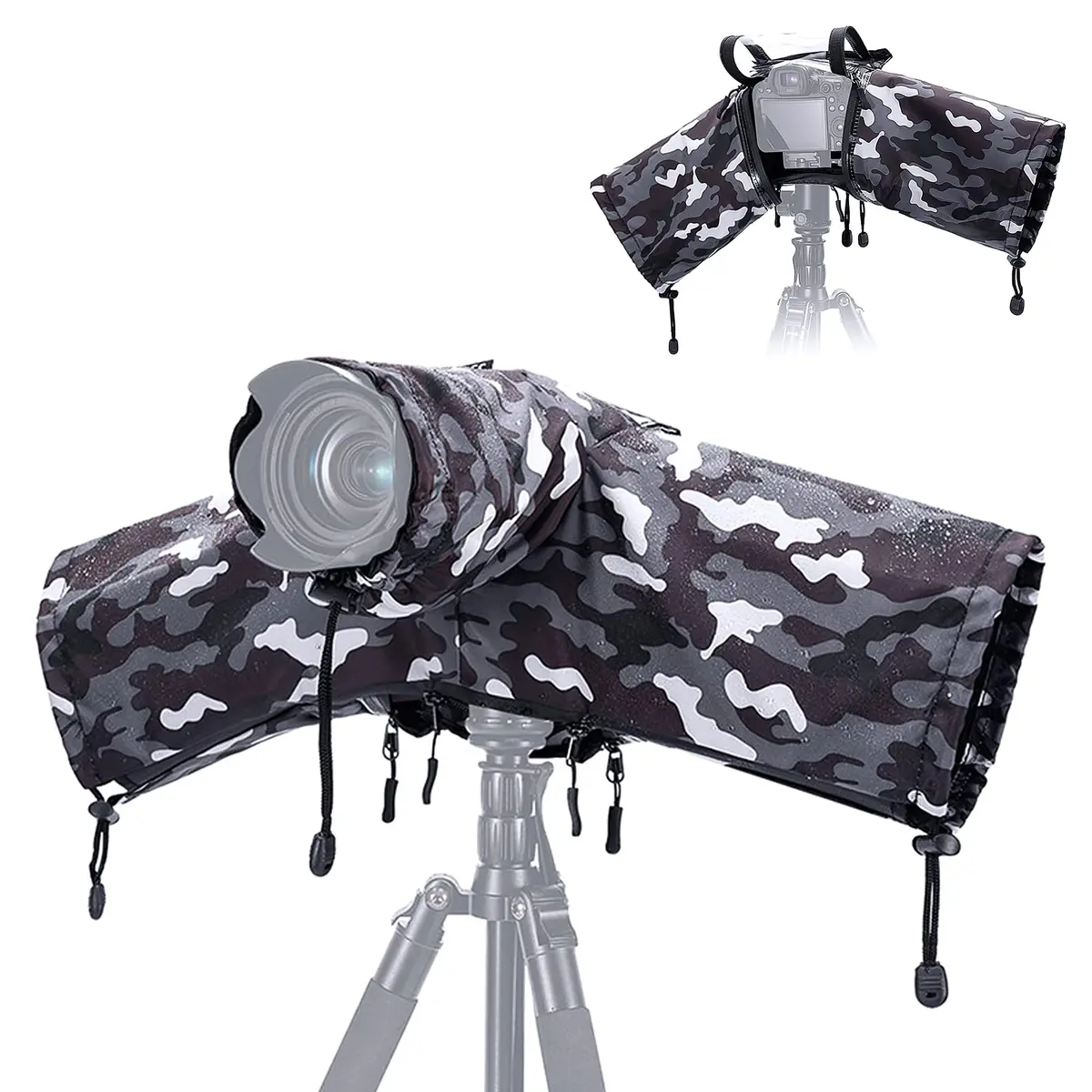 JJC Camera Rain Cover for Camera with Lens Below 9.1” | Waterproof Nylon Protection for Mirrorless Cameras - main product image