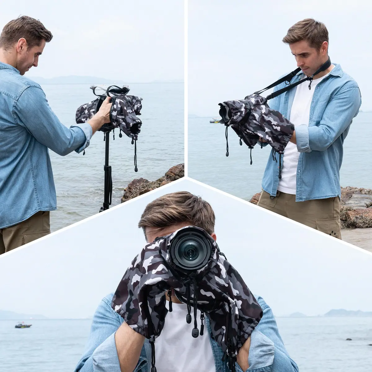 JJC Camera Rain Cover for Camera with Lens Below 9.1” | Waterproof Nylon Protection for Mirrorless Cameras - view 7