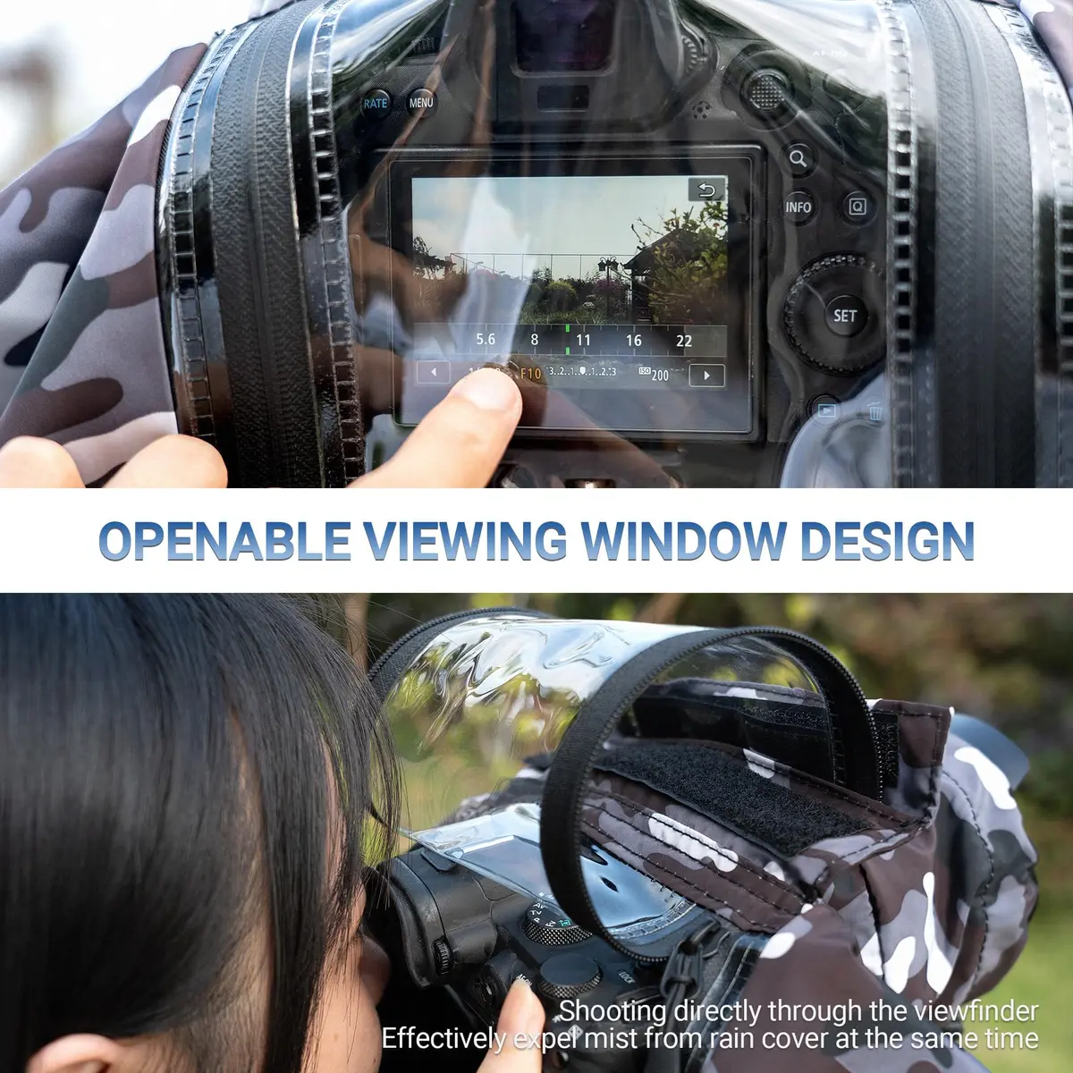 JJC Camera Rain Cover for Camera with Lens Below 9.1” | Waterproof Nylon Protection for Mirrorless Cameras - view 4