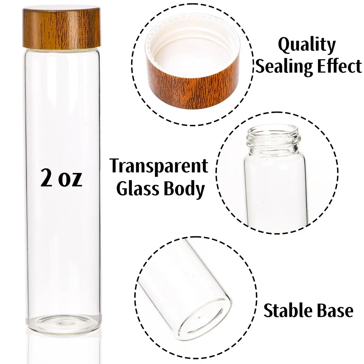 Goaste 12 Pack Borosilicate Glass Coffee Bean Storage Tubes with Walnut Stand & Brush | 33ml (1.1 Fl Oz) Each - view 4