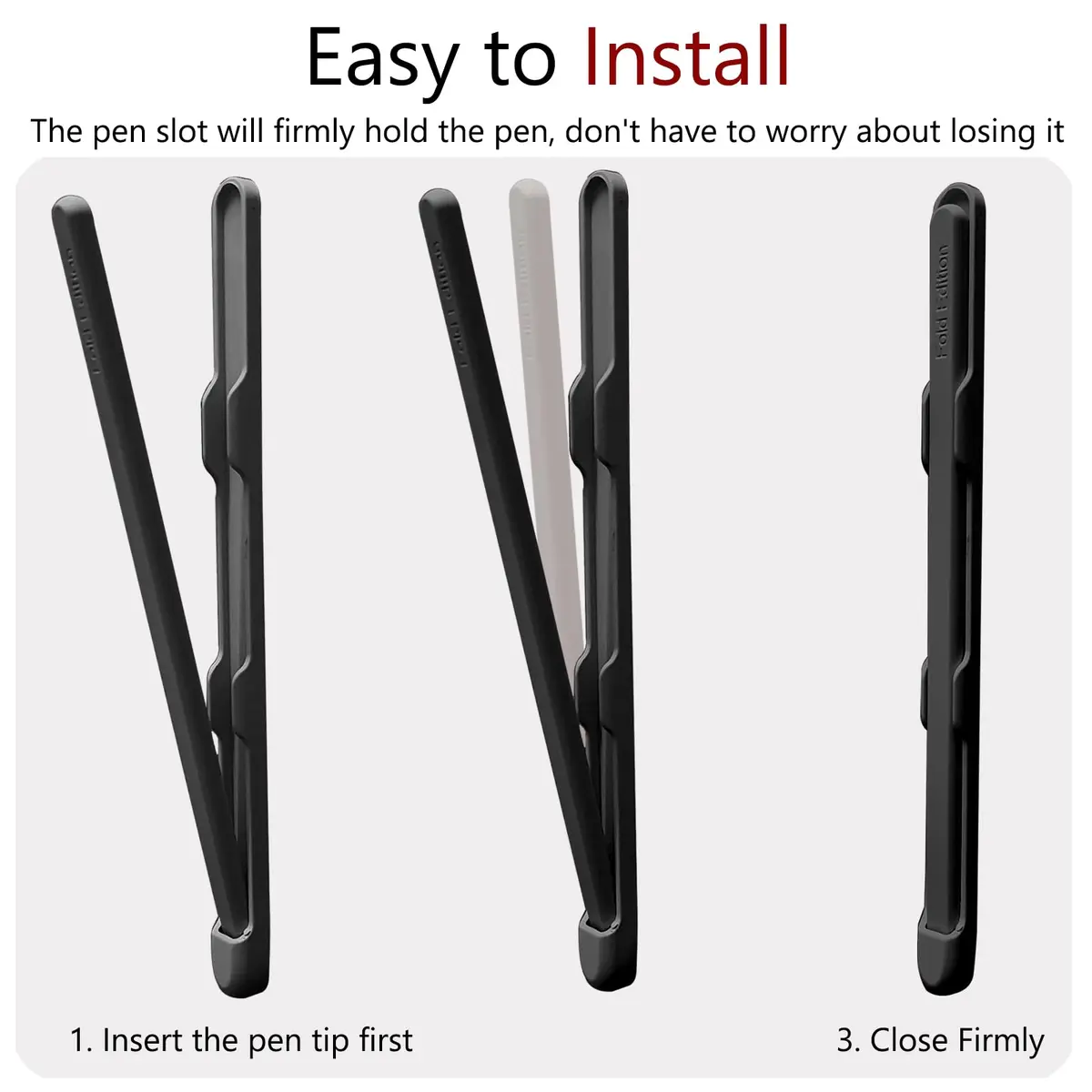YQODSZ Stylus Pen & S Pen Holder for Samsung Galaxy Z Fold 7/6/5 Case | Matte Black - view 5