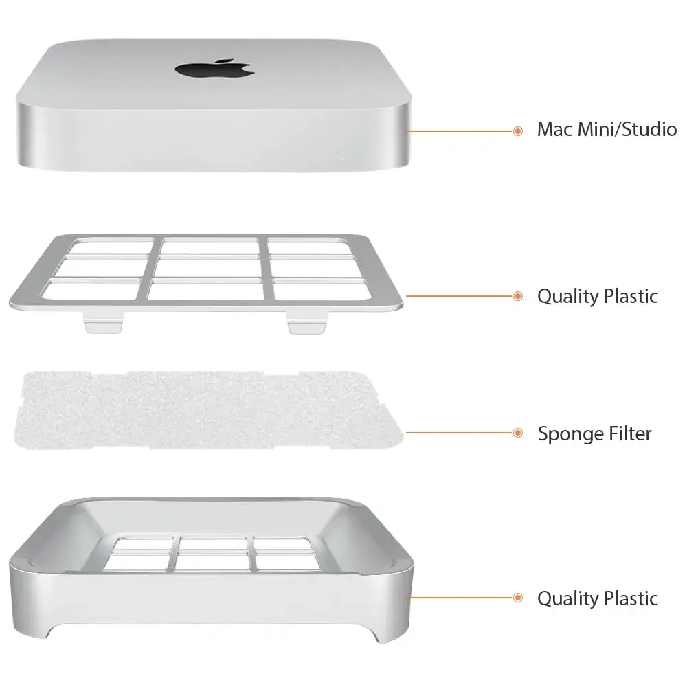 IFCASE Silver Engine Air Filter Stand for Mac Studio & Mac Mini | 7.76 inches (19.7 cm) - view 8
