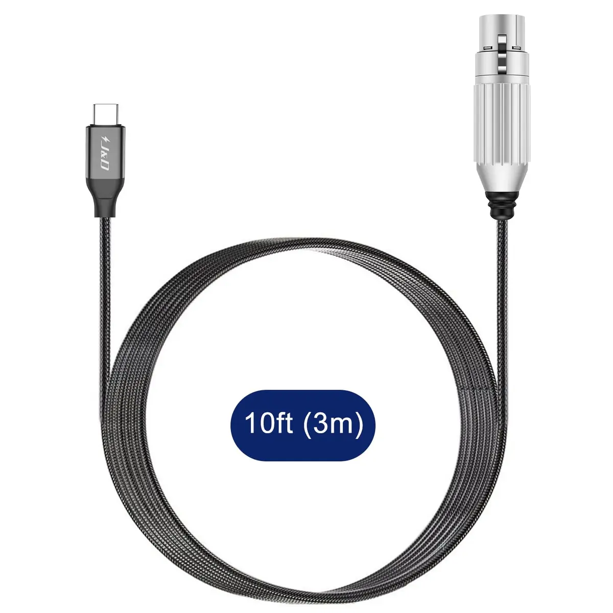 J&D USB C to XLR Microphone Audio Cable, Braided 9.8 Feet | High Fidelity Studio-Grade Sound - view 7