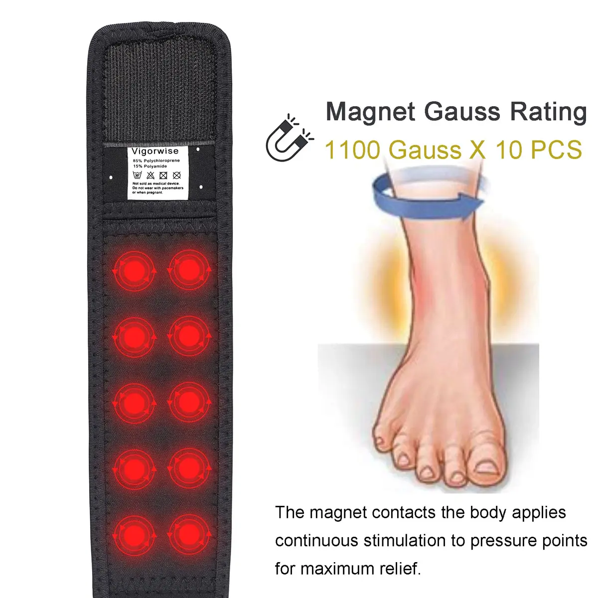 Vigorwise Achilles Tendonitis Brace 2PCS | Adjustable Achilles Strap for Support & Recovery - view 2