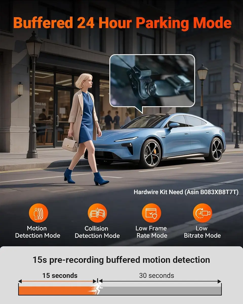 VANTRUE S1 Pro 2-Channel Dash Cam 1440P + 1080P | STARVIS 2 Night Vision, GPS, WiFi, AI Safety (70-120 chars) - view 7